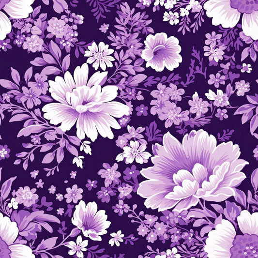 Vintage Florals Violet Fabric - By the yard