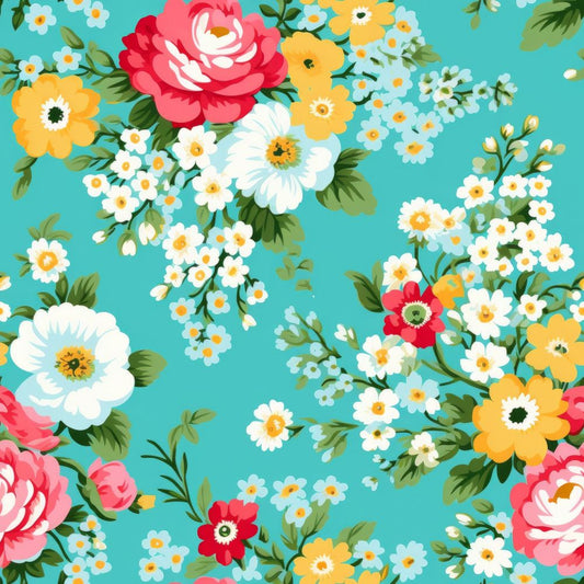 Vintage Florals Summer Fabric - By the yard