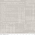 Sew Text Gray Wide Back Fabric - By the yard