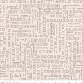 Autumn Words Latte Wide Back Fabric - By the yard