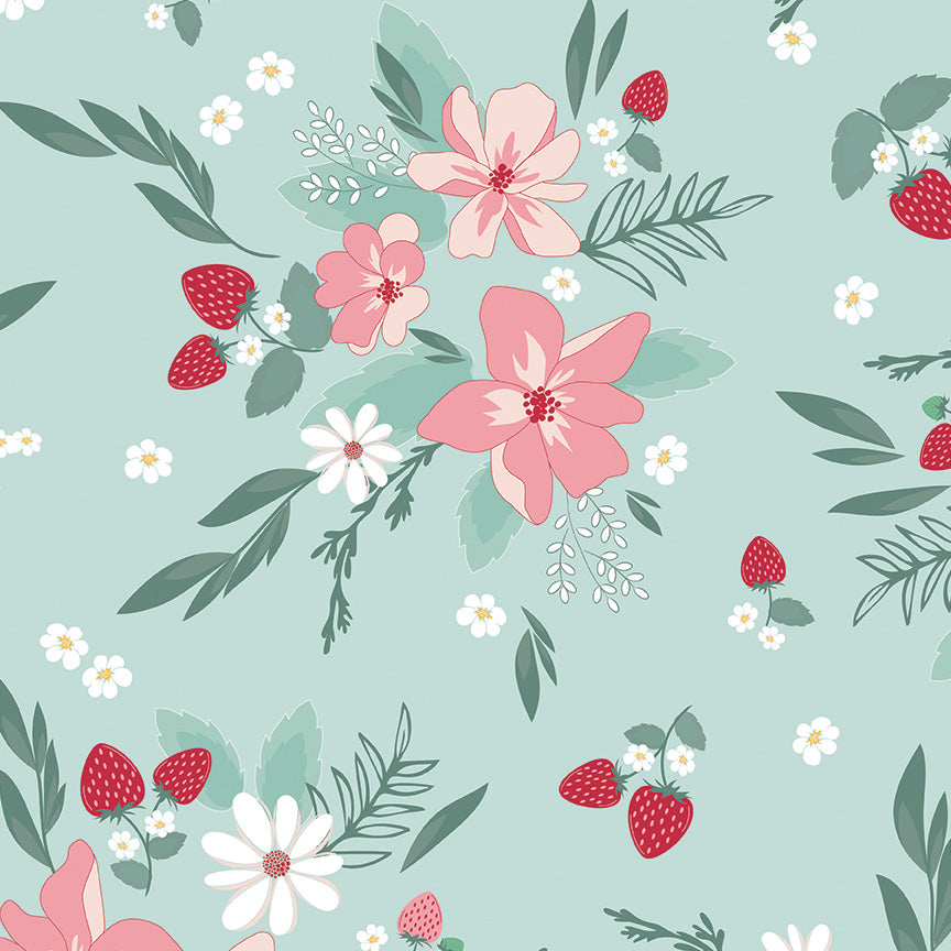 PREORDER Berry Market Floral Songbird Wide Back Fabric - By the yard