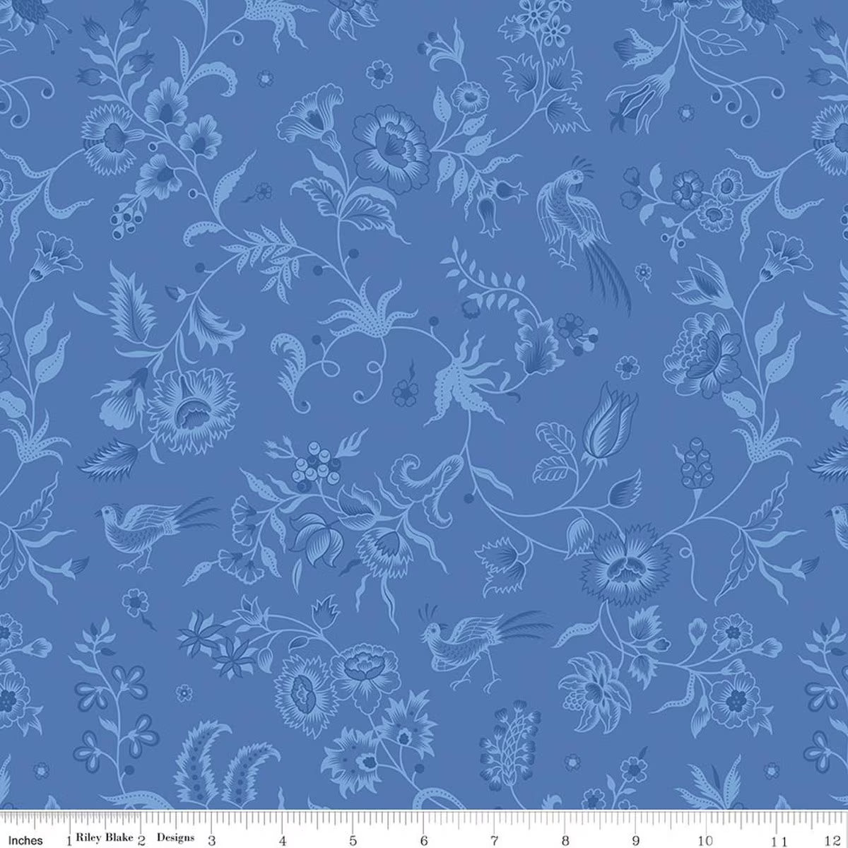Kipling Gardens Haviland Blueberry Wide Back Fabric - By the yard