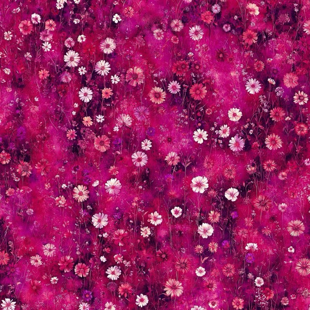 Wildflower Meadow Azalea Blaze Fabric