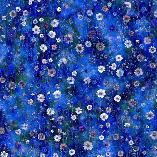 Wildflower Meadow Blueberry Fabric