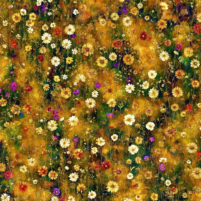 Wildflower Meadow Gold Rush Fabric