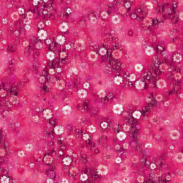 Wildflower Meadow Pink Passion Fabric