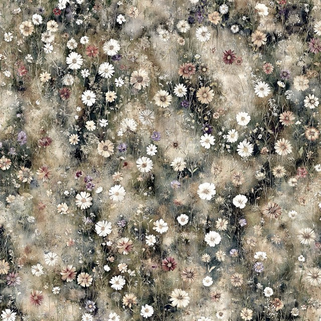 Wildflower Meadow Vintage Ivory Fabric