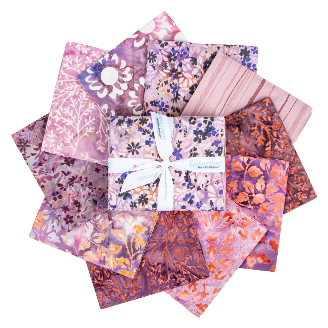 Batiks Wildflowers Misty Fat Quarter Bundle A 10pc