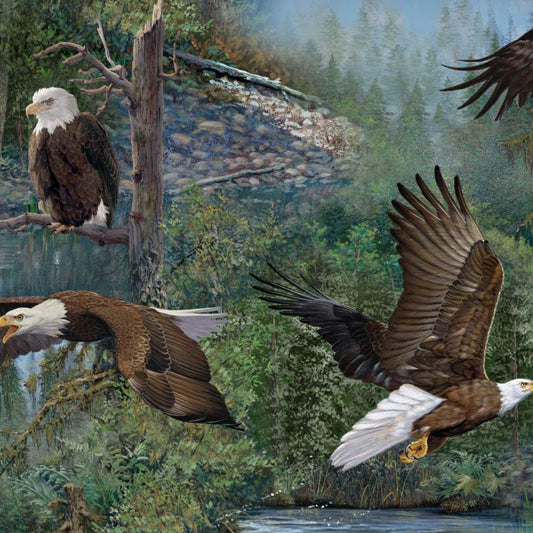 Winged Warrior Eagle Fabric - By the yard