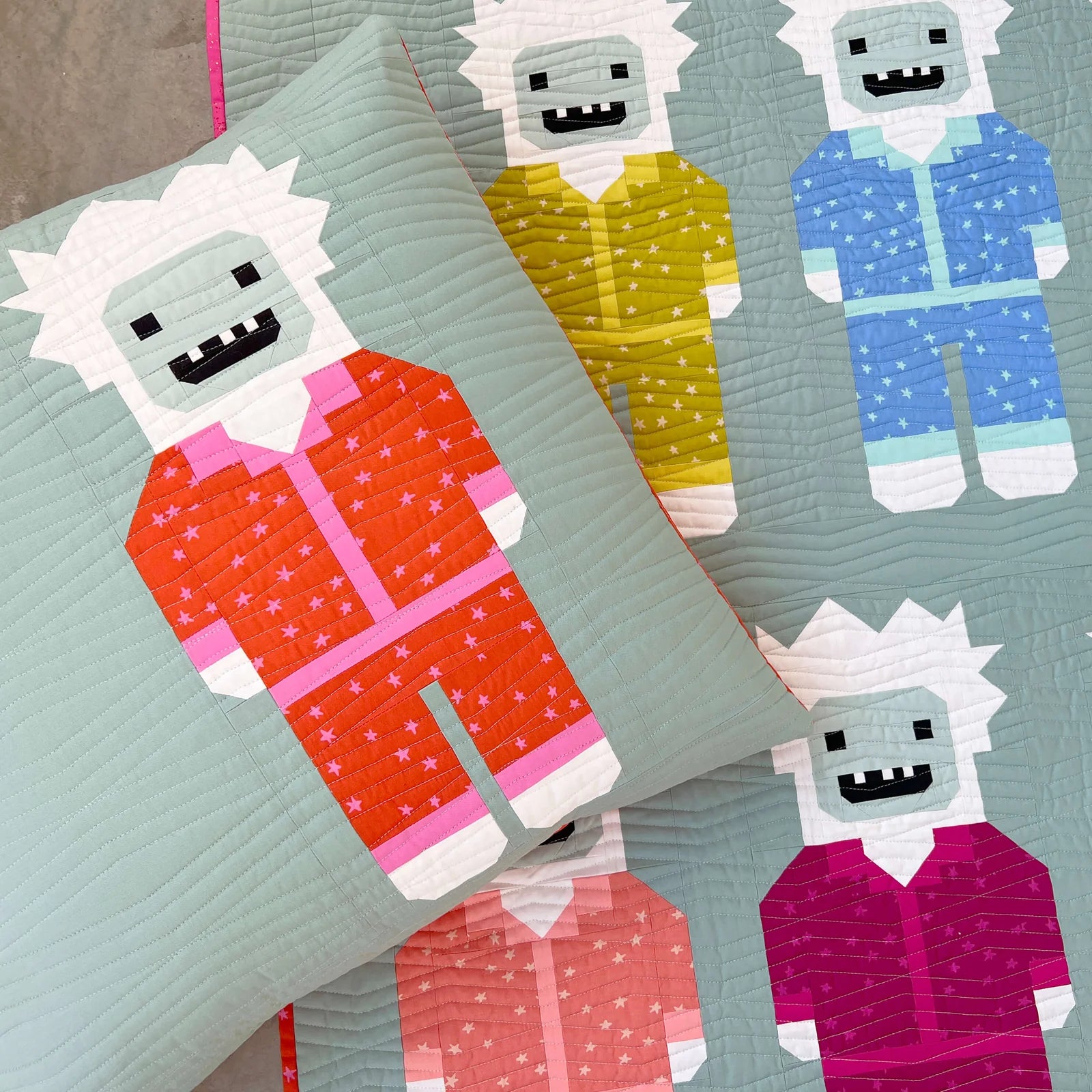 Elizabeth Hartman Yetis in Pajamas Quilt Pattern