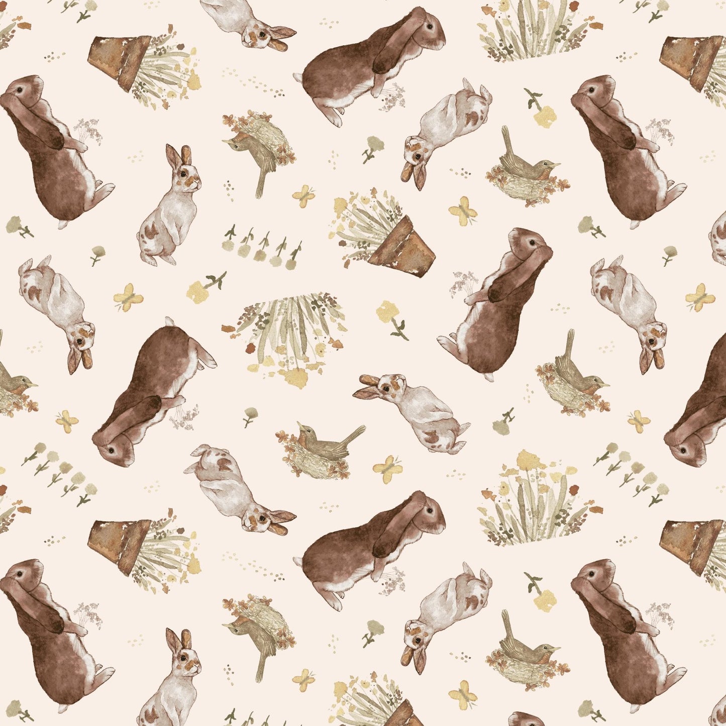 You Are My Sunshine Bunny Toss Cream Fabric - By the yard