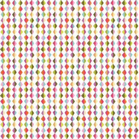 Zinnias Kites White Fabric - By the yard