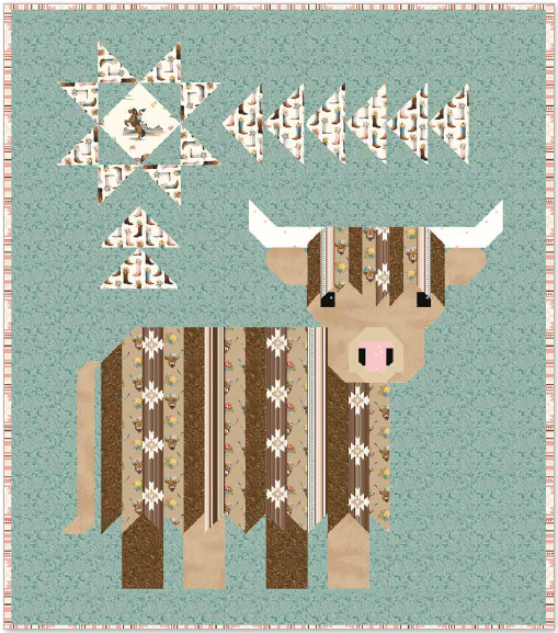 Art East Cattle Call - a Highland Coo Quilt Pattern