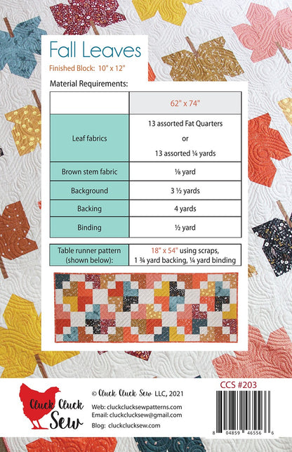 Cluck Cluck Sew Fall Leaves Quilt Pattern