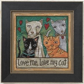 Mill Hill ST150202 Love Me Love My Cat Cross Stitch Kit