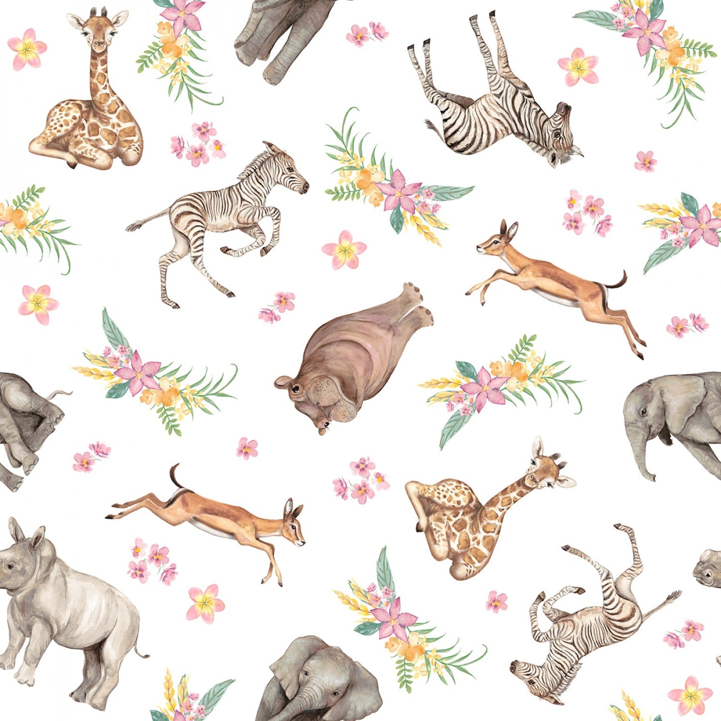 All Things Big Start Small Tossed Herbivores Fabric - By the yard