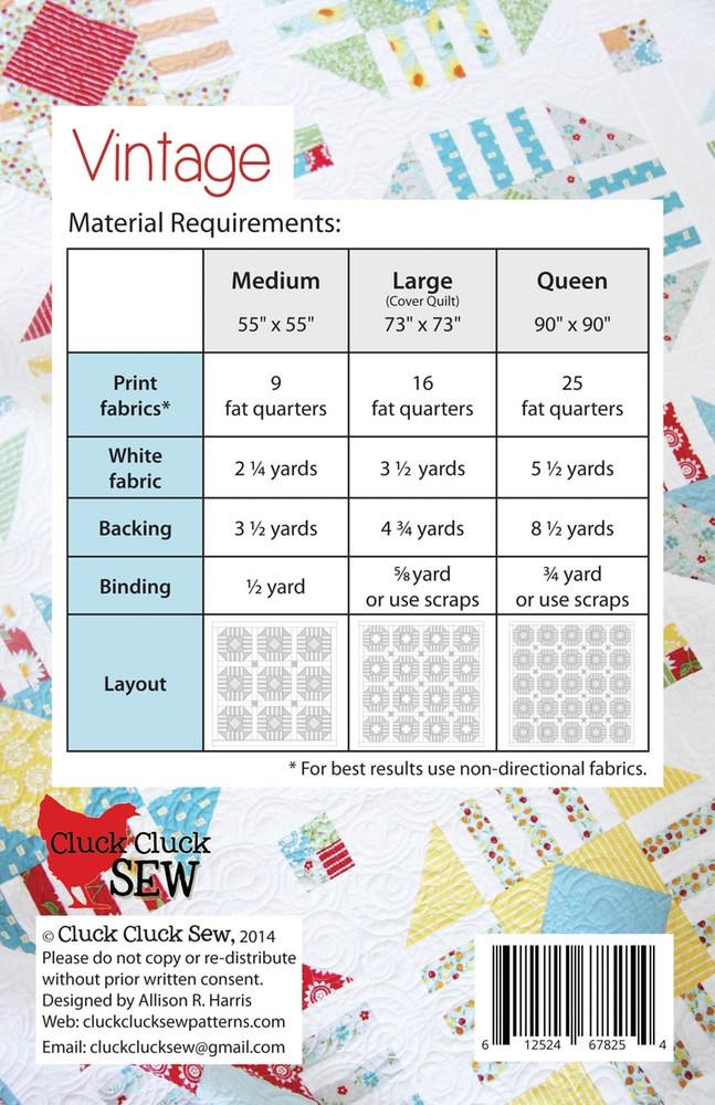 Cluck Cluck Sew Vintage Quilt Pattern