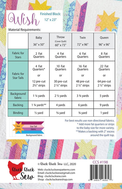Cluck Cluck Sew Wish Quilt Pattern