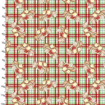Gingerneering Fabric - Ginger Plaid - By the yard