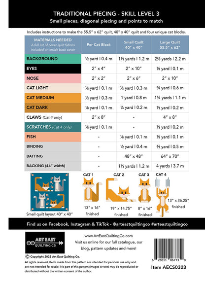 Art East Cat Scratch Quilt Pattern