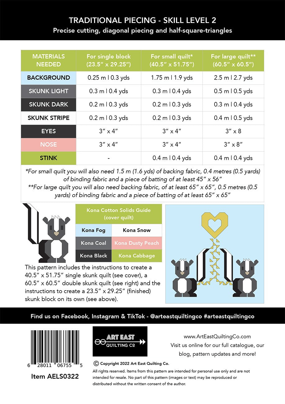 Art East Love Stinks Quilt Pattern
