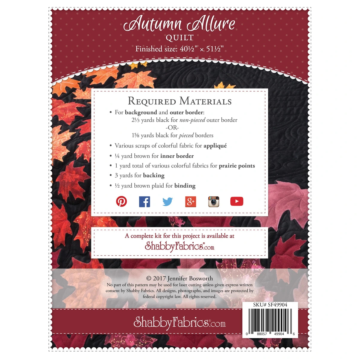 Shabby Fabrics Autumn Allure Quilt Pattern