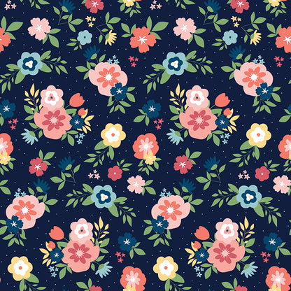 Sew Much Fun Main Navy Fabric - By the yard