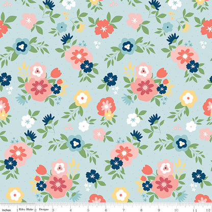 Sew Much Fun Main Sky Fabric - By the yard