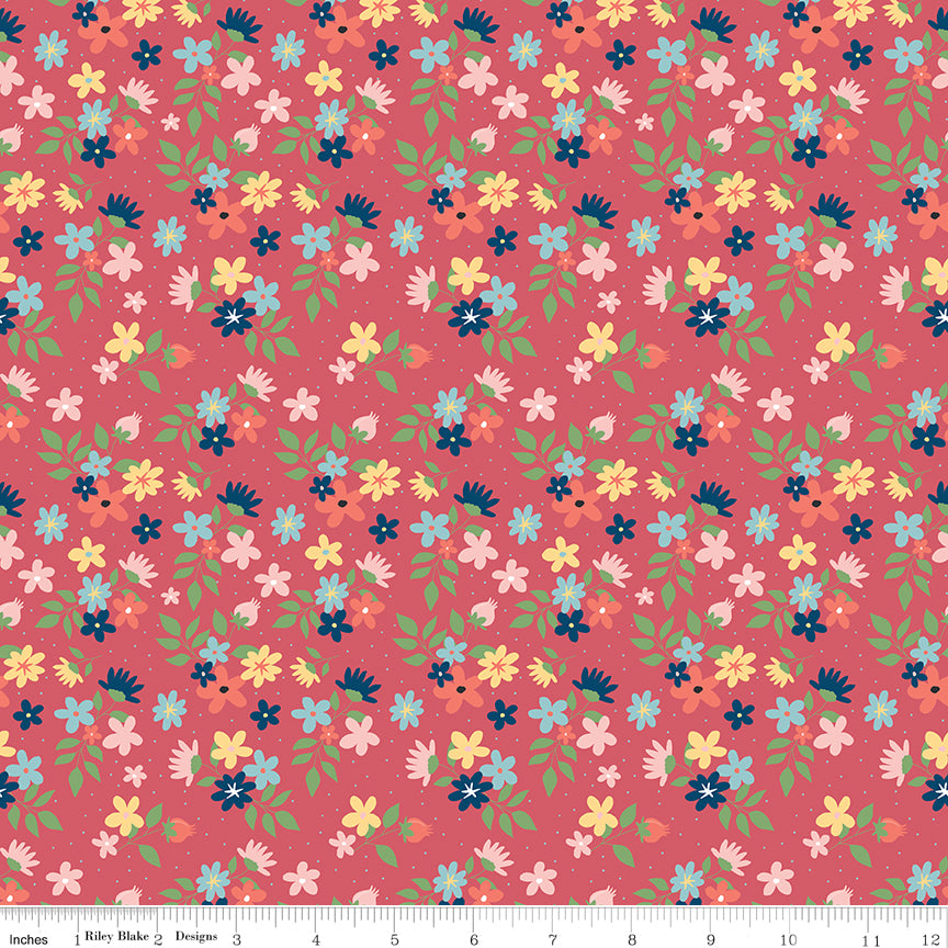Sew Much Fun Floral Tea Rose Fabric - By the yard