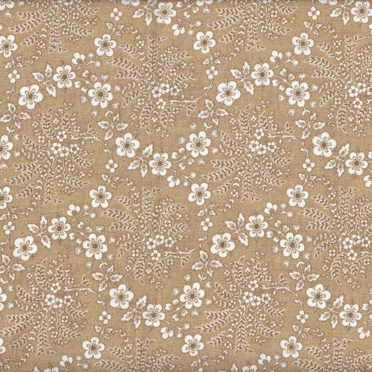 Floral Trellis Fabric - Camel - By the yard