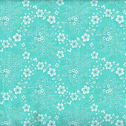 Floral Trellis Fabric - Caribbean - By the yard