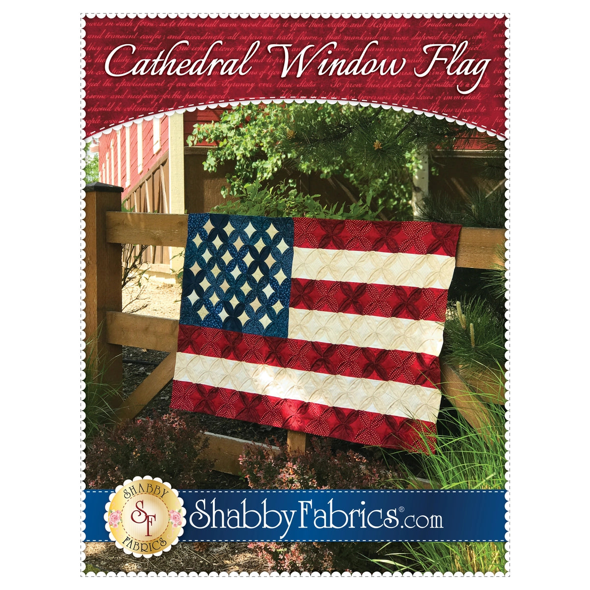 Shabby Fabrics Cathedral Window Flag Quilt Pattern