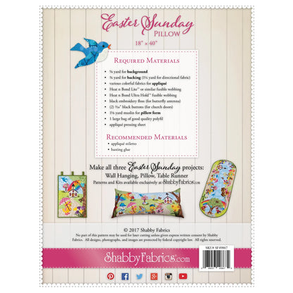 Shabby Fabrics Easter Sunday Series - Pillow Pattern