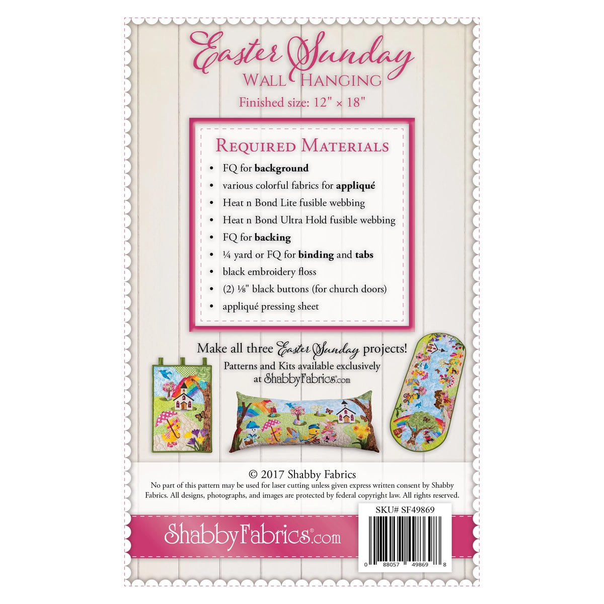 Shabby Fabrics Easter Sunday Series - Wall Hanging Pattern