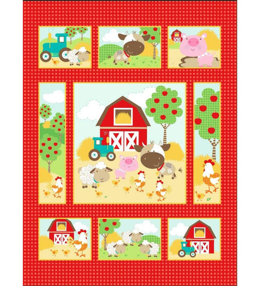 Children's Farm Fabric Panel
