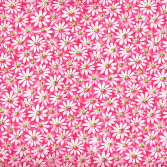 Calico Daisy Fabric - Flamingo - By the yard