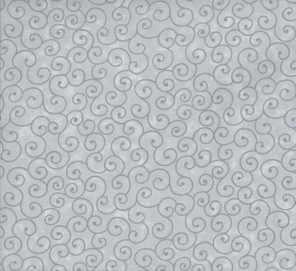 Swirls Fabric - Gray - By the yard