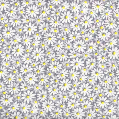 Calico Daisy Fabric - Gray - By the yard