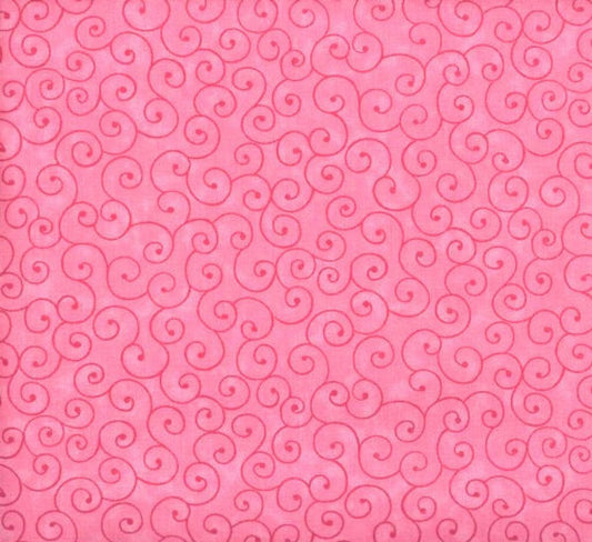 Swirls Fabric - Hot Pink - By the yard