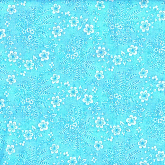 Floral Trellis Fabric - Ice - By the yard