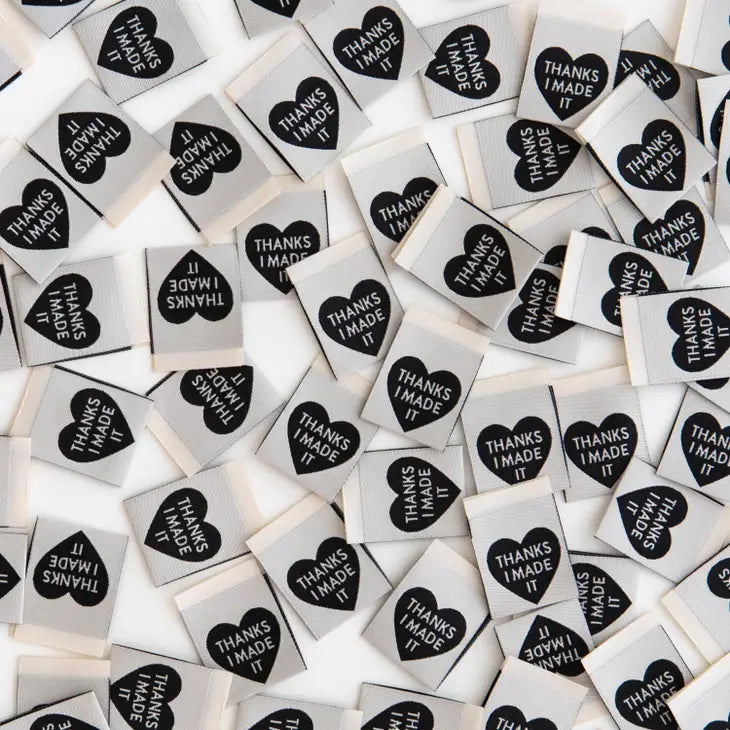 Woven Label Thanks I Made It Heart