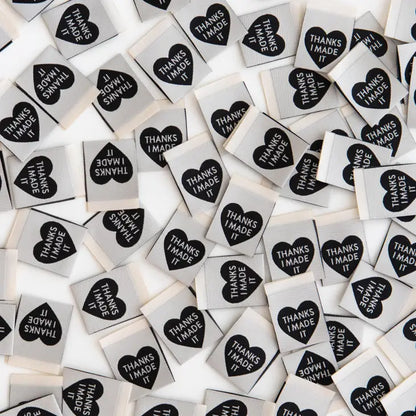 Woven Label Thanks I Made It Heart