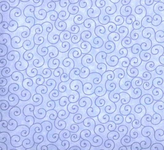 Swirls Fabric - Light Blue - By the yard