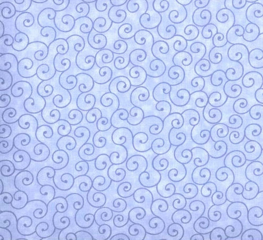 Swirls Fabric - Light Blue - By the yard