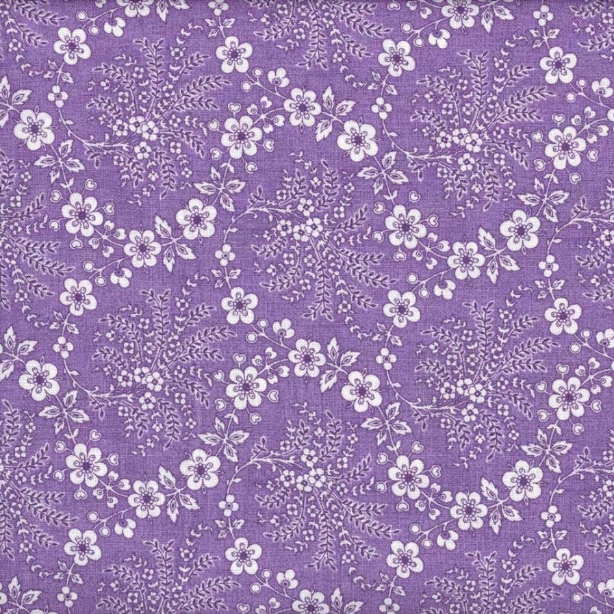 Floral Trellis Fabric - Lilac - By the yard