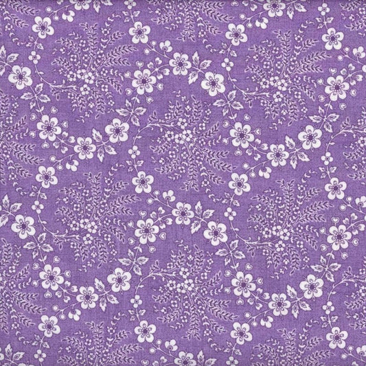 Floral Trellis Fabric - Lilac - By the yard
