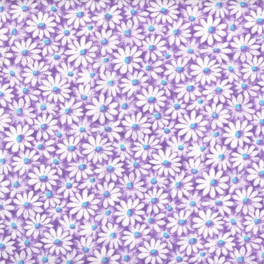 Calico Daisy Fabric - Lilac - By the yard