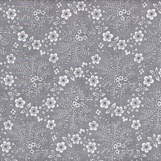 Floral Trellis Fabric - Gray - By the yard