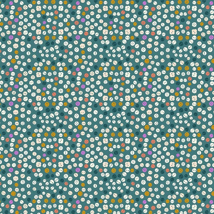 Sew Beautiful Fabric - Green Sew Buttons - By the yard