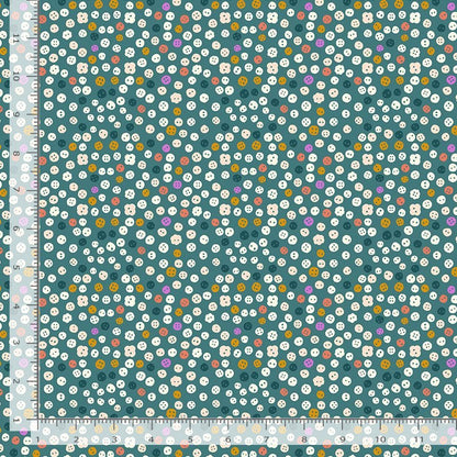 Sew Beautiful Fabric - Green Sew Buttons - By the yard
